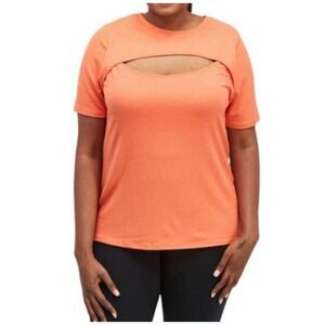 AVA & VIV CORAL/ORANGE CUT OUT TOP SZ.4X NWT.
